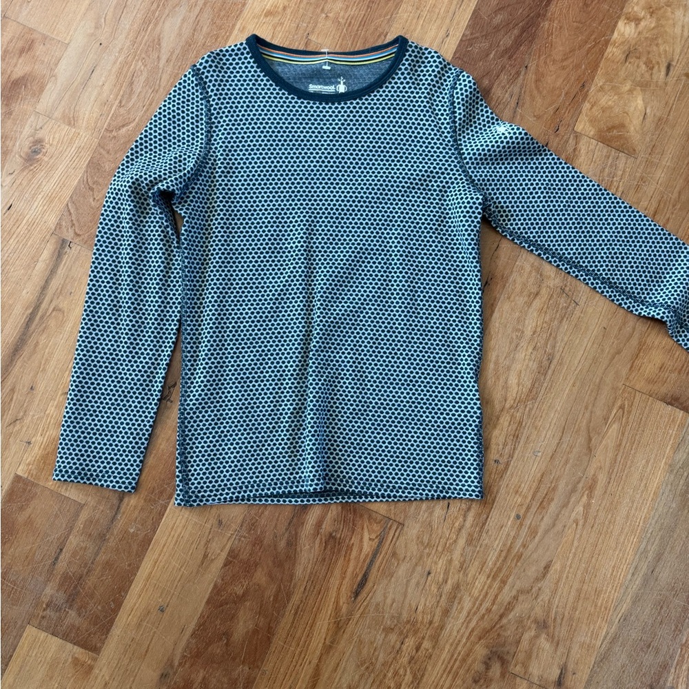 Smartwool Kids' Navy Geometric Long Sleeve Tee
